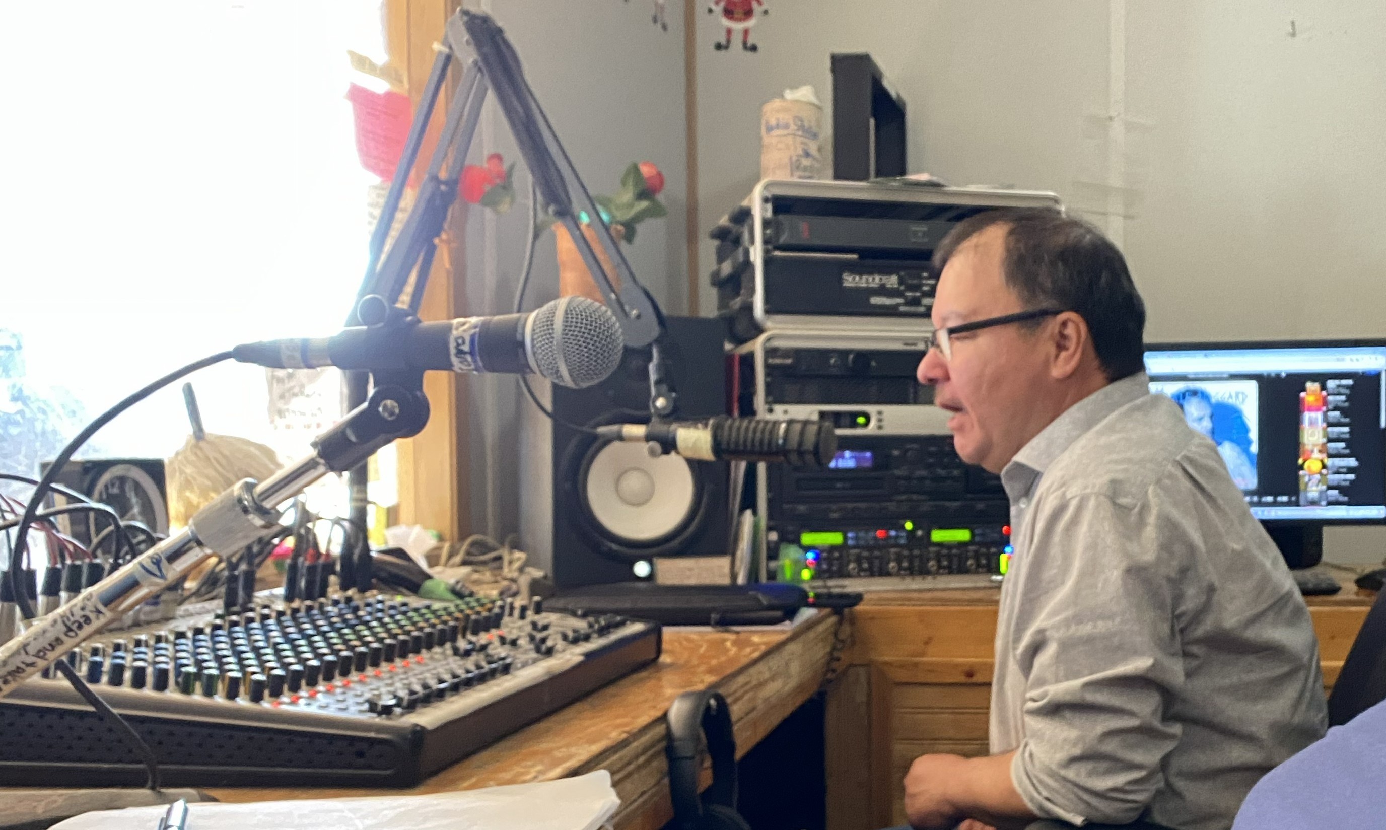 Adam at the radio station