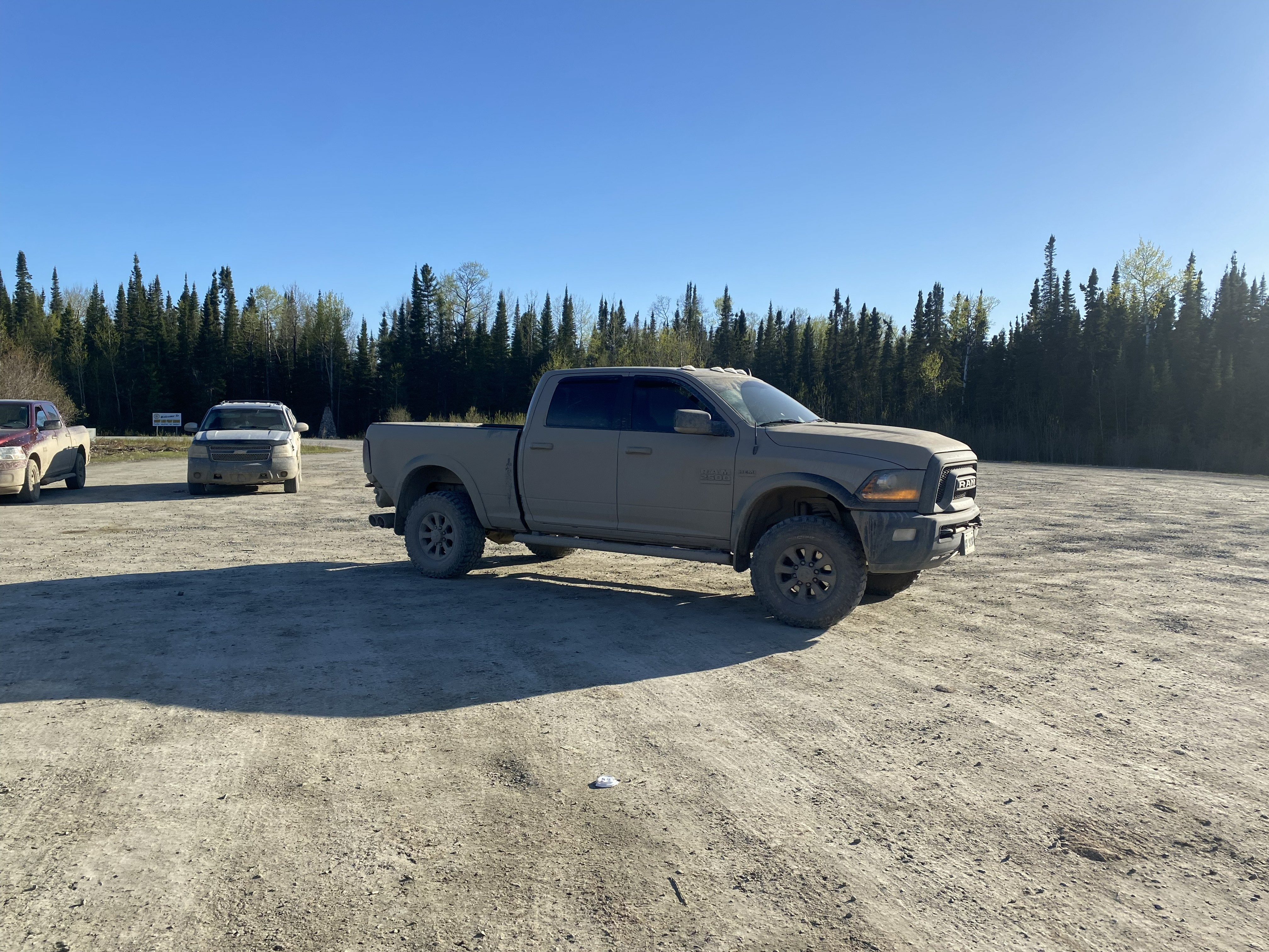 Dusty truck, blue sky